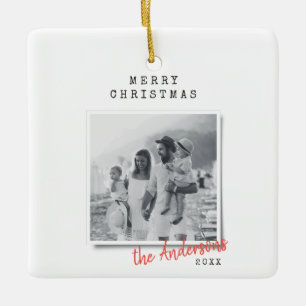Modern minimal bild av vintagen i julfamiljen julgransprydnad keramik