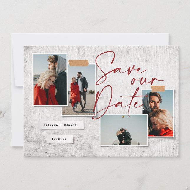 Modern minimal bild bröllop spara datum (Framsida)