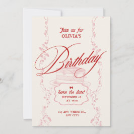 Modern Minimal Birthday Invitation |Girls Birthday Inbjudningar
