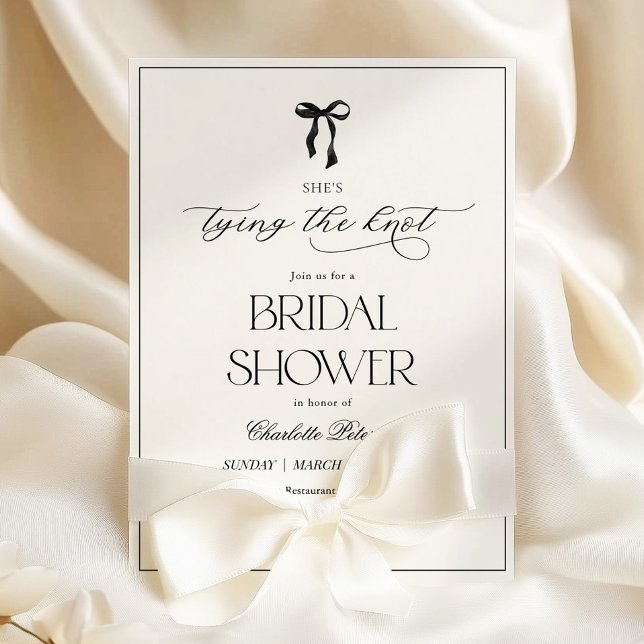 Modern Minimal Black Bridal Shower Invitation Inbjudningar (Skapare uppladdad)