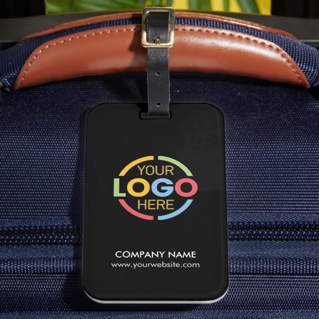 Modern Minimal Black Business Logo Employee Travel Bagagebricka (Framsida Insitu 2)