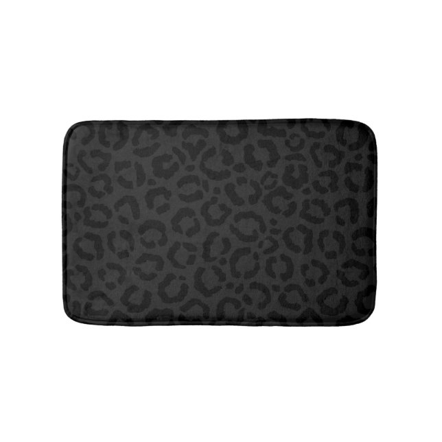 Modern Minimal Black Leopard Print Badrumsmatta (Framsidan)