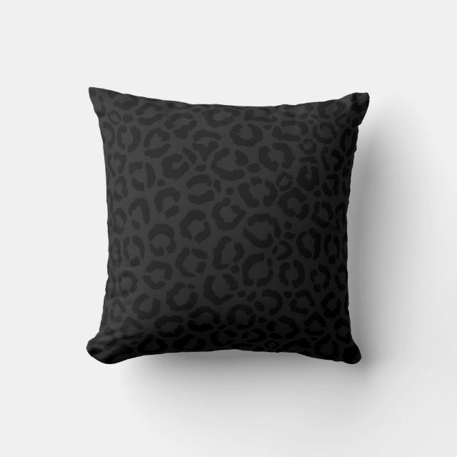 Modern Minimal Black Leopard Print Kudde (Framsida)