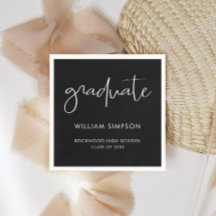 Modern Minimal Black & White Graduate 