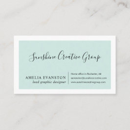 Modern Minimal bladblå Grönt Visitkort