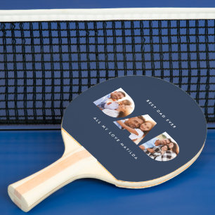 Modern, minimal blått flerfotsfartyg i pappa pingisracket