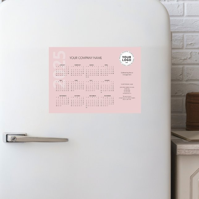 Modern minimal Blek Rosa Business Calendar 2025 (Skapare uppladdad)