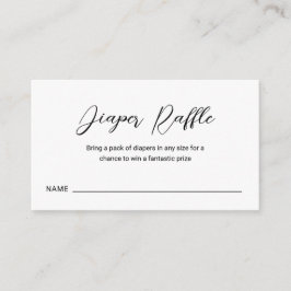 Modern Minimal Blöja Lotteri Enkel Baby Shower Tilläggskort