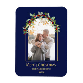 Modern minimal Blommigt Arch Photo Blue Magnet