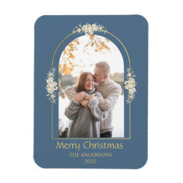 Modern minimal Blommigt Arch Photo Grått Magnet