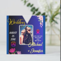 Modern minimal Blommigt Foto QR-kod Bröllop