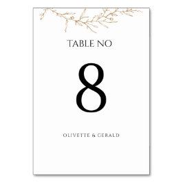 Modern minimal Blommigt i den botaniska guld Bordsnummer