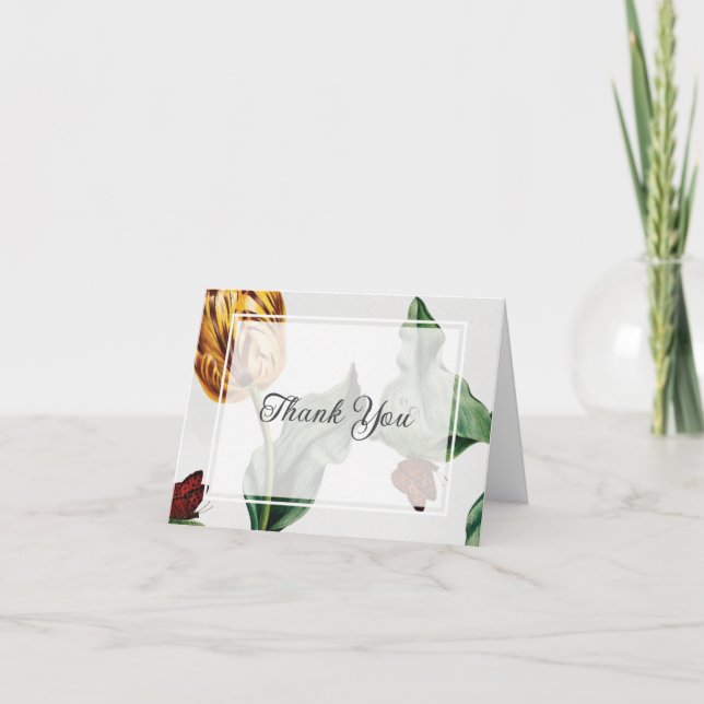 Modern Minimal Blommigt Tulip Tack Kort (Framsida)