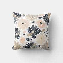 Modern minimal Blommönster med fet kontur