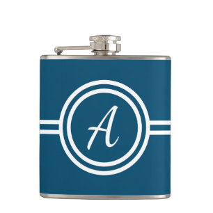 Modern Minimal Blue Monogram Initial Fickplunta
