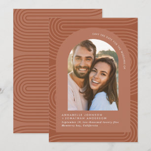 Modern minimal bohemisk rastteracotta-geometri