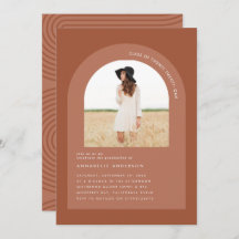 Modern minimal bohemisk terracotta geometrisk foto