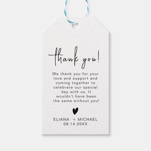 Modern Minimal Boho 1:a födelsedag Presentetikett (Framsidan)