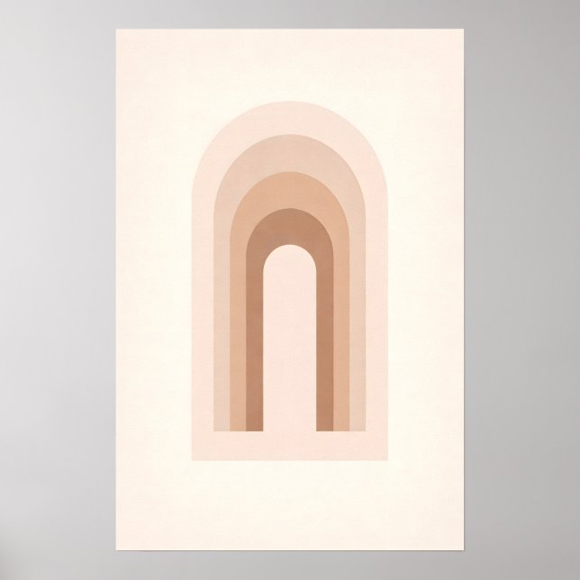 Modern Minimal Boho Abstrakt Neutrala Valvbågar Poster (Framsidan)