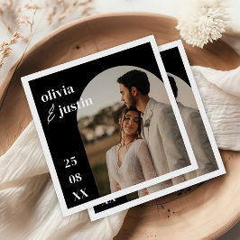 Modern minimal Boho Arch Photo Bröllop Pappersservett