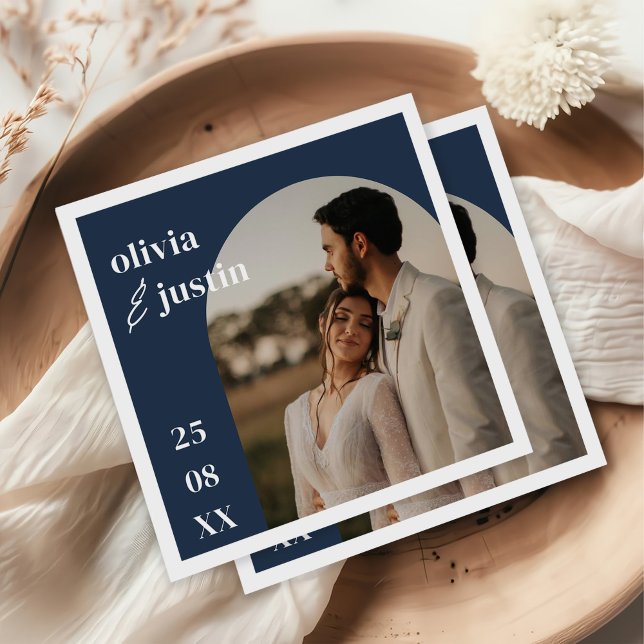 Modern minimal Boho Arch Photo Bröllop Pappersservett (Skapare uppladdad)