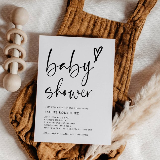 Modern minimal Boho Baby Shower-inbjudan Inbjudningar (Skapare uppladdad)