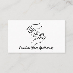 Modern Minimal Boho Händer & Herb Apothecary Logot Visitkort