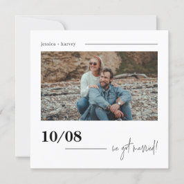 Modern Minimal Boho Photo Elopement Notice Inbjudningar