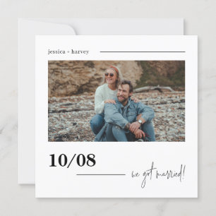 Modern Minimal Boho Photo Elopement Notice Inbjudningar