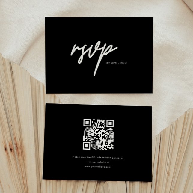 Modern Minimal Bold Black Script Graduation Party OSA Kort (Skapare uppladdad)