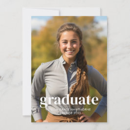 Modern Minimal Bold Photo Graduation Meddelande