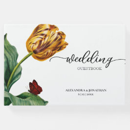 Modern Minimal botanik Tulip Bröllop Gästböcker