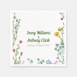 Modern minimal botanisk Blommigt Pappersservett