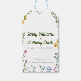 Modern minimal botanisk Blommigt Presentetikett