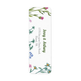 Modern minimal botanisk Blommigt Returadress Etikett