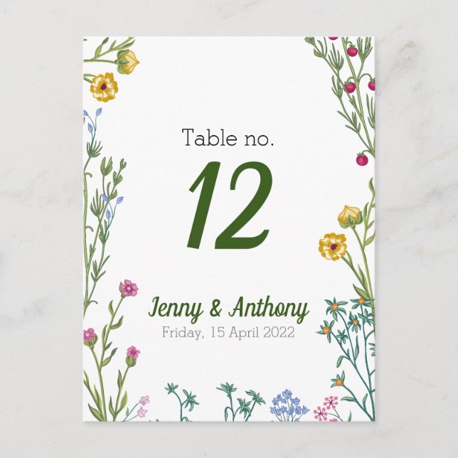 Modern minimal botanisk Blommigt Vykort (Framsida)