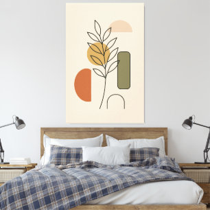 Modern minimal botanisk konst canvastryck
