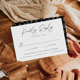 Modern minimal botaniskt svart måltid OSA kort