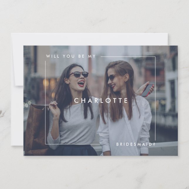 Modern minimal Bridesmaid Frieri Fullt Photo Meddelande (Framsida)