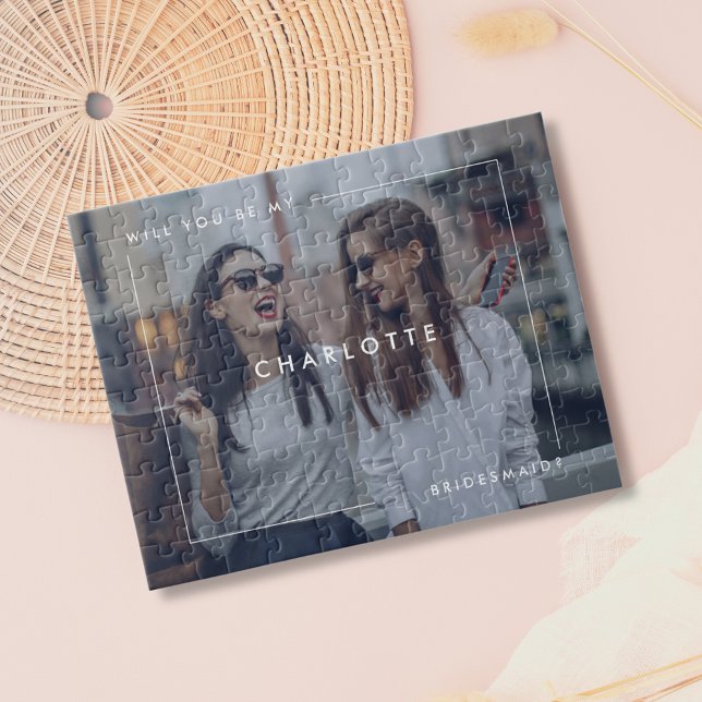 Modern minimal Bridesmaid Frieri Fullt Photo Pussel (Skapare uppladdad)