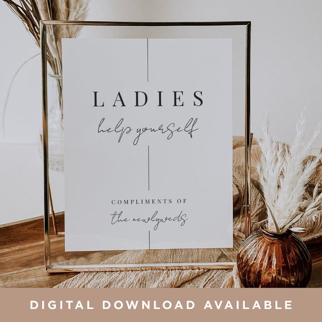 Modern Minimal Bröllop Bathroom Basket-tecken Poster (Skapare uppladdad)