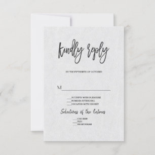 Modern Minimal Bröllop Handskriven RSVP OSA Kort