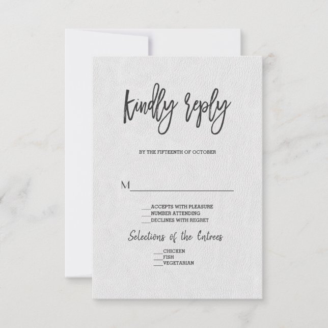 Modern Minimal Bröllop Handskrivna RSVP OSA Kort (Framsida)