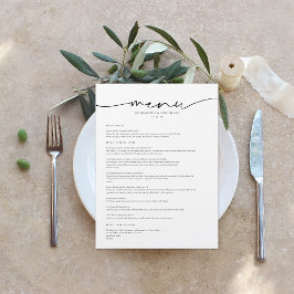 Modern minimal | Bröllop Menu Meny