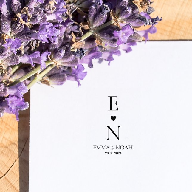 Modern minimal Bröllop Monogram Stämpel (Skapare uppladdad)