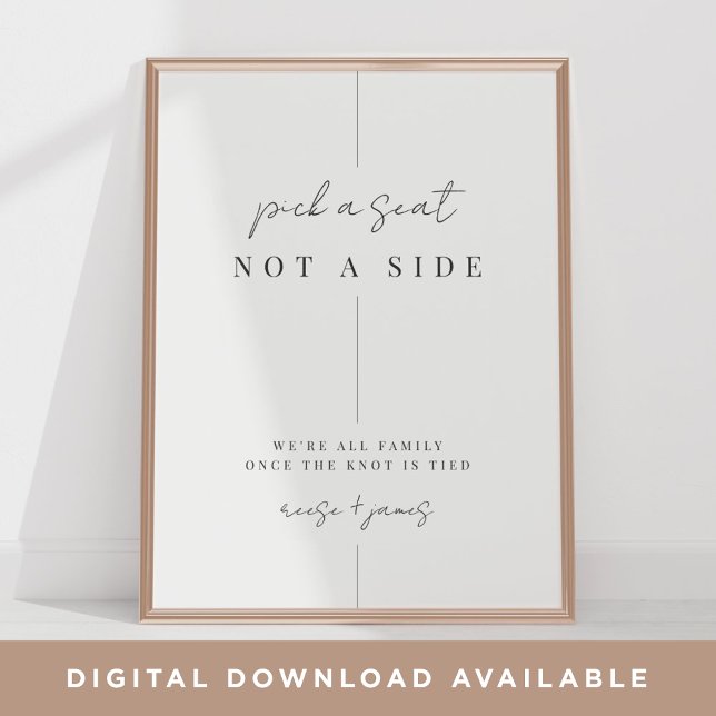 Modern minimal Bröllop-platsens platshållarskylt Poster (Skapare uppladdad)