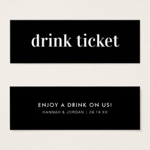 Modern minimal Bröllop Pub Drink Biljett