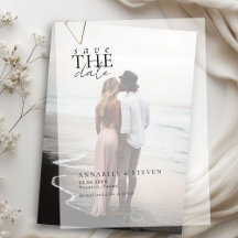 Modern, minimal, Bröllop, Spara datum