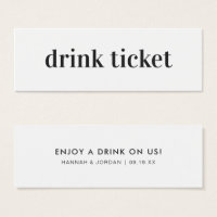 Modern Minimal | Bröllopsbar Drink Ticket