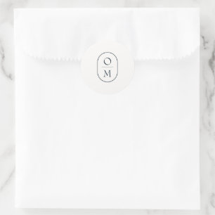 Modern Minimal Bröllopsdekal med Initialer Runt Klistermärke